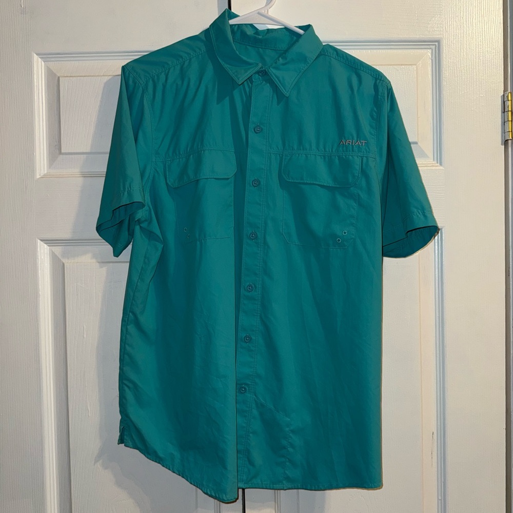 Ariat Men’s Teal Short-Sleeve Button-Down Shirt